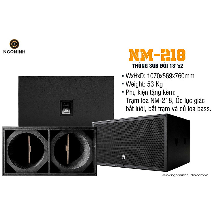 THÙNG SUB ĐÔI 5 TẤC NM-218 - 1 CÁI - Hàng Chính Hãng