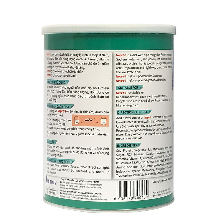 Nơi mua Sữa Bột VitaDairy Nepro 1 (900g) Uy tín Ưu đãi - Hình ảnh 2