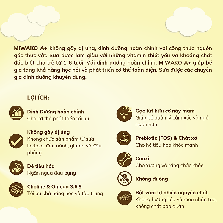 Sữa Công Thức Hữu Cơ Miwako A+ Vani 700g Tin cậy Ưu đãi - Hình ảnh 5