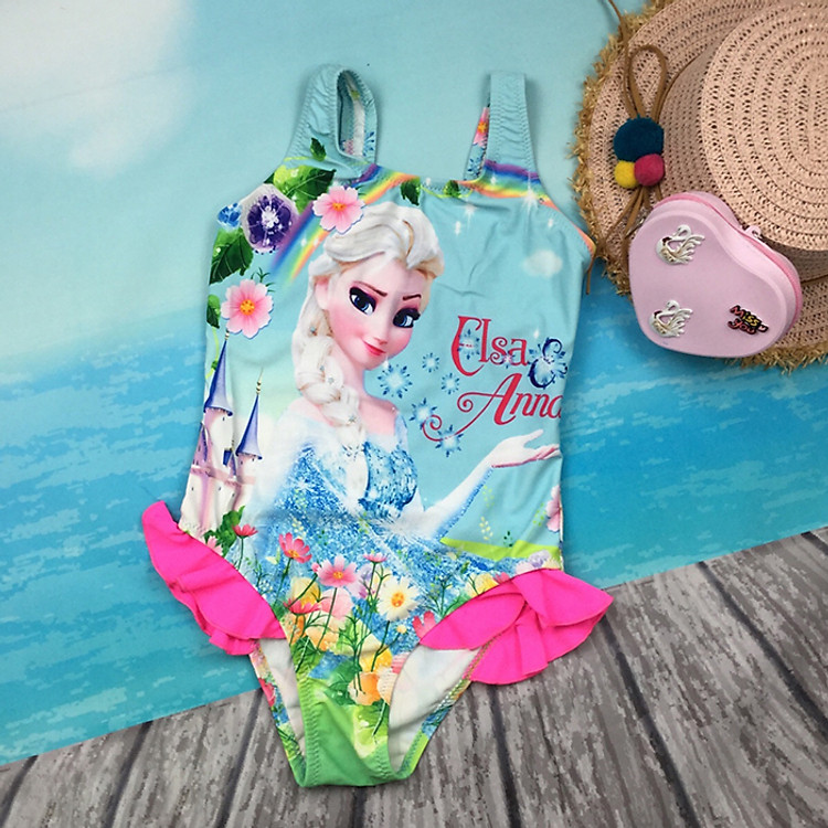 Đồ Bơi Elsa Liền Ống Nhún Bèo Three Trees