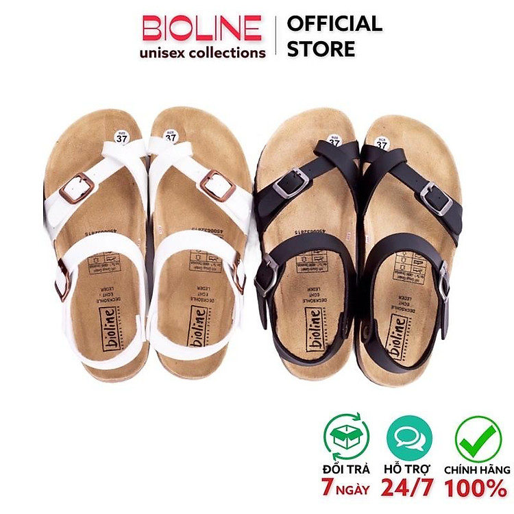 Dép đế trấu Bioline dép birken quai hậu xỏ ngón da pu công nghiệp PU14 - Bioline Official