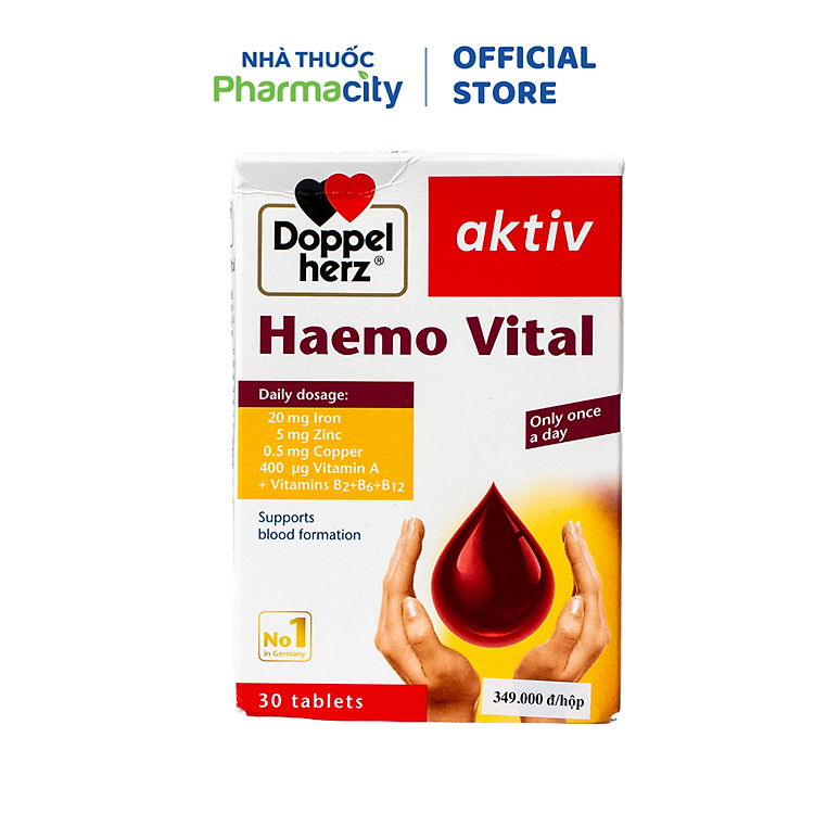 Thực Phẩm Bảo Vệ Sức Khỏe Doppelherz Haemo Vital (Hộp 2 Vỉ × 15 Viên)