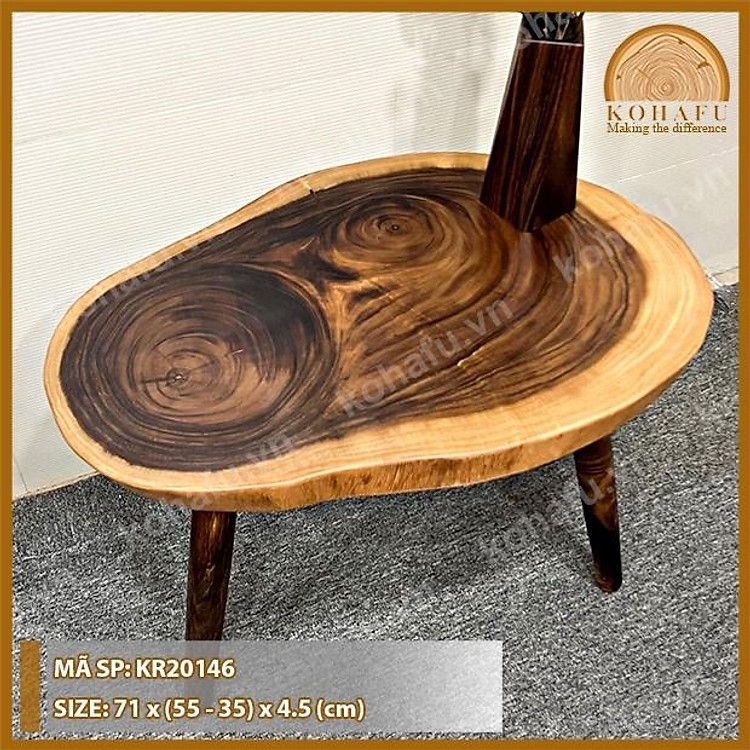 MẶT BÀN CÀ PHÊ OVAL GỖ NGUYÊN TẤM HIỆN ĐẠI