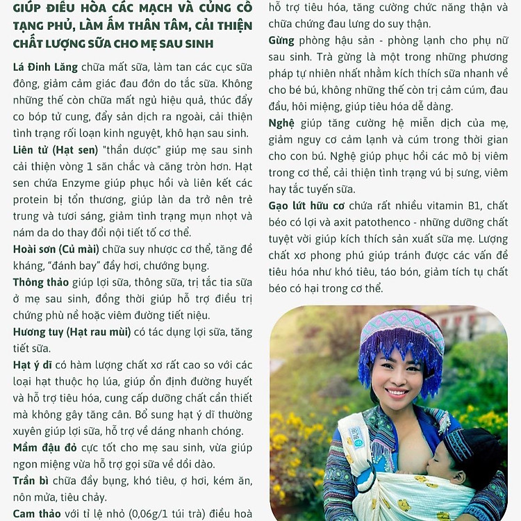 Trà Lợi Sữa cho mẹ sau sinh Chính hãng Tiết kiệm - Hình ảnh 4