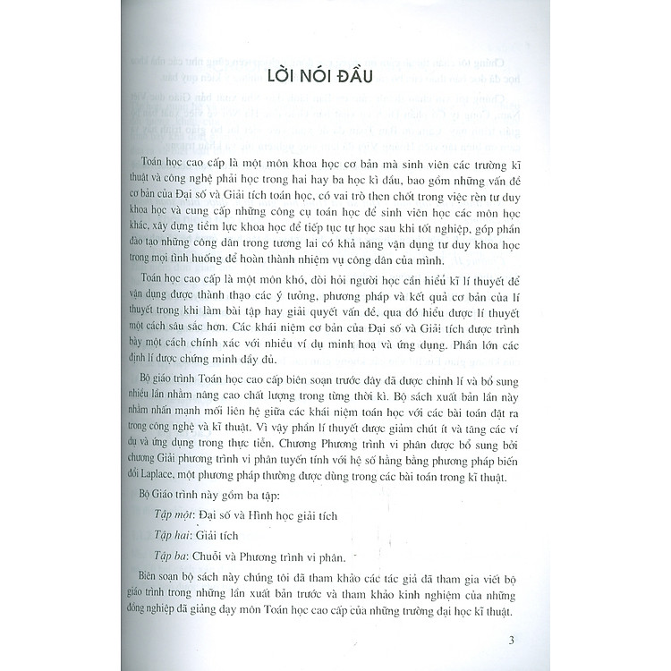 Toán Học Cao Cấp, Tập 1: Đại Số Và Hình Học Giải Tích (Tái bản lần thứ tư, năm 2024) - Ảnh 3