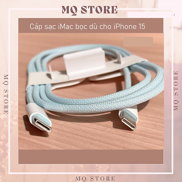 Cáp sạc 2 đầu Type C cho iPhone 15 C18A bọc dù cao cấp, sạc nhanh, độ dài 1 mét ( hàng chính hãng)