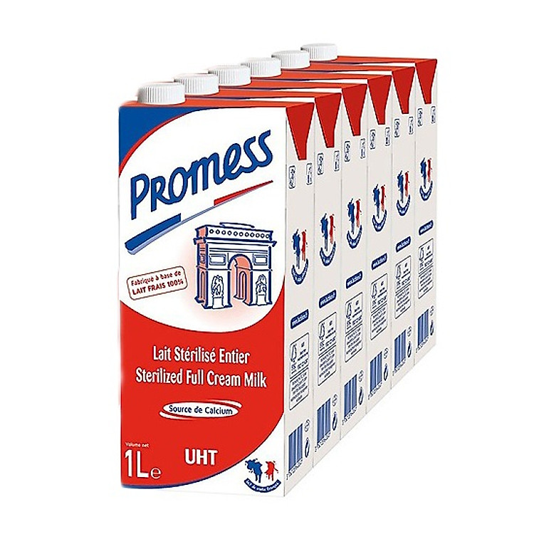 Thùng 6 Hộp Sữa Tươi Nguyên Kem Promess (1L /Hộp)