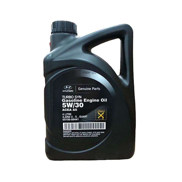 Dầu nhớt HYUNDAI - chính hãng phân phối - dùng cho xe ô tô máy xăng (ACEA A5 5W/30) (4L/can)