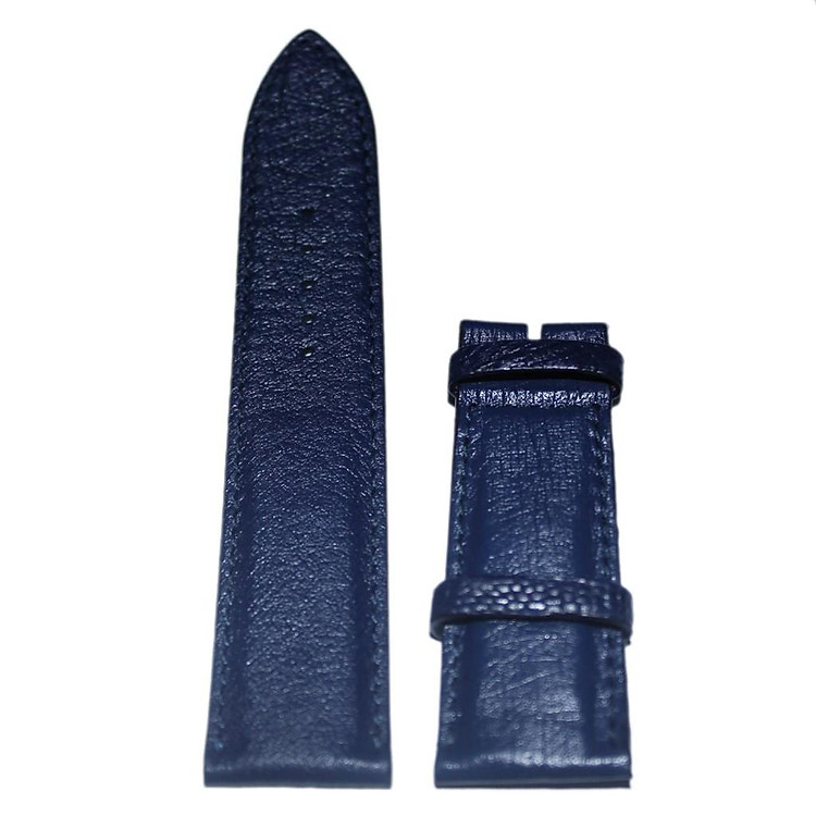 HC8450 - Dây đồng hồ Huy Hoàng da đà điểu da bụng size 22, 24, 26 màu xanh đậm