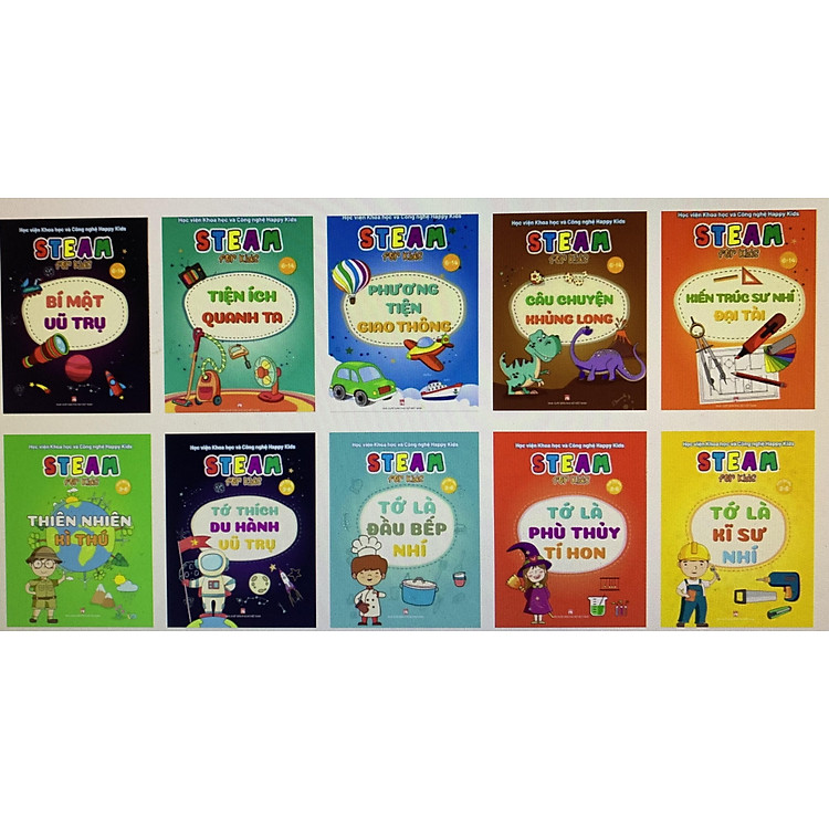 Bộ sách Steam for kids – Khám Phá Các Thí Nghiệm Khoa Học Tương Tác Dành Cho Trẻ Em Từ 3-14 Tuổi