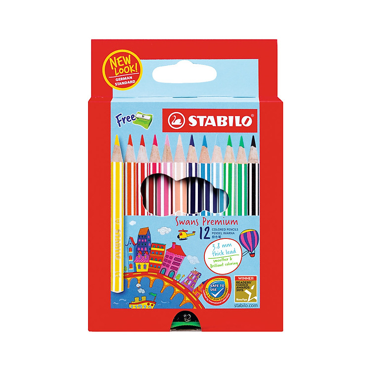 Bộ Bút Chì Màu Swans (12 màu)