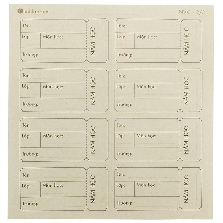 Bộ Nhãn Vở C (24 chiếc) - Ảnh 3