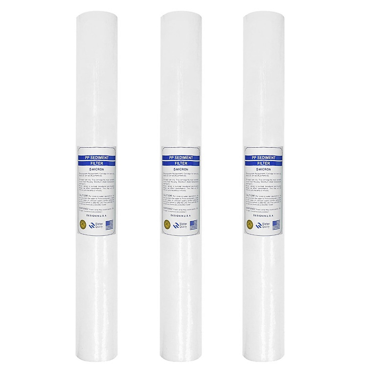 Bộ 3 lõi lọc nước số 1| PP 5micron 20 inch dùng cho bộ lọc thô, máy lọc nước R.O 30-50L/h (Hàng chính hãng)