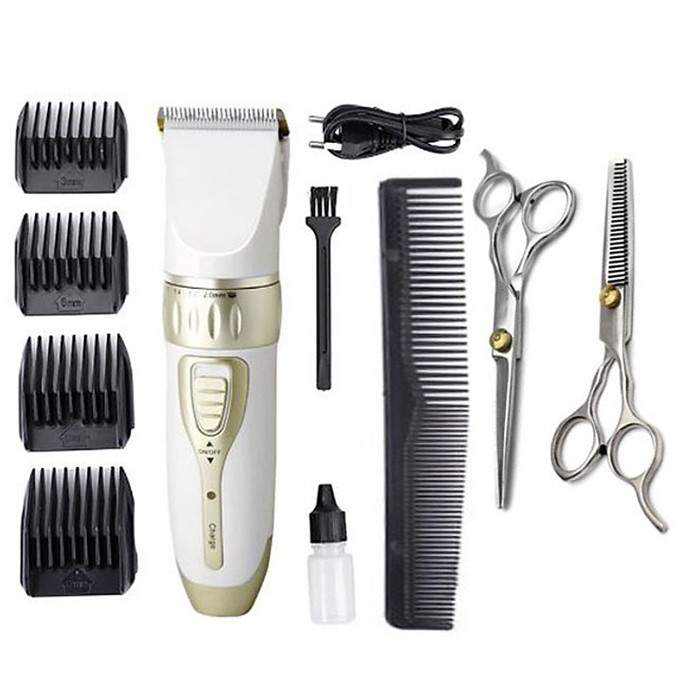 Tông đơ cắt tóc lưỡi đồng không gỉ GM 775 + Kèm 2 kéo