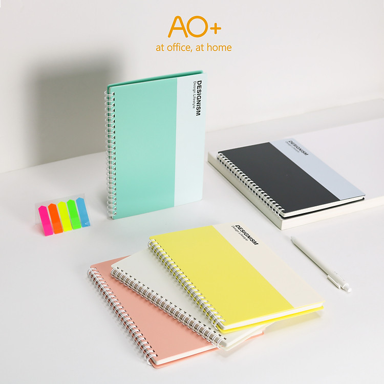 Sổ Lò Xo A5 Kẻ Ngang Designism AO+ (140 trang) – Hồng