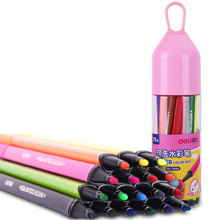 Hộp Bút Dạ 18 Màu Học Sinh Deli 70694