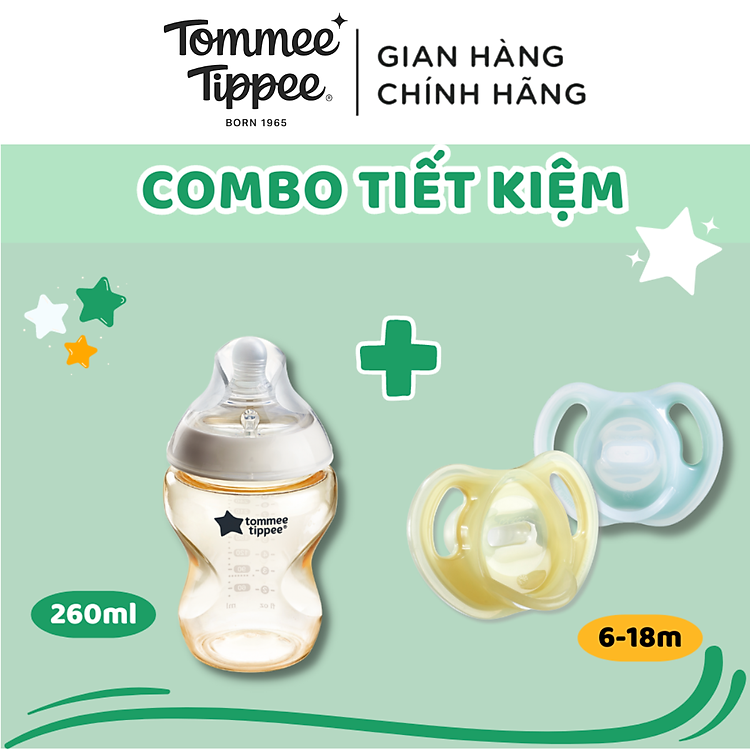 Mua COMBO Ty Ngậm Silicon & Bình Sữa Tommee Tippee Chính hãng Ưu đãi - Hình ảnh 2