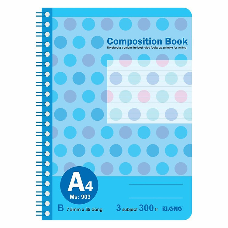 Sổ Kẻ Ngang Lò Xo Kép KLONG A4 (300 trang) - Ảnh 3