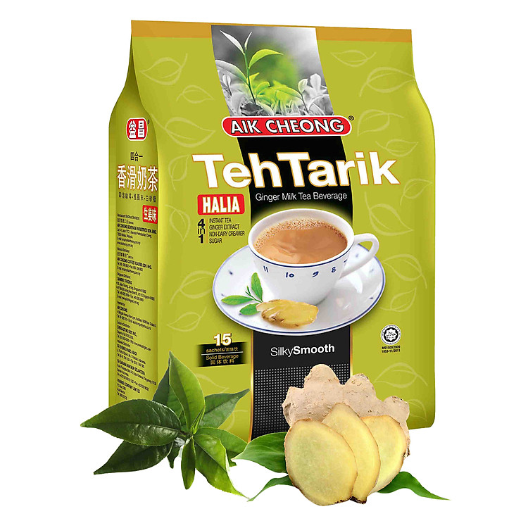 Trà Sữa Vị Gừng Aik Cheong Teh Tarik Halia 4 In 1 (15 Gói x 40g)