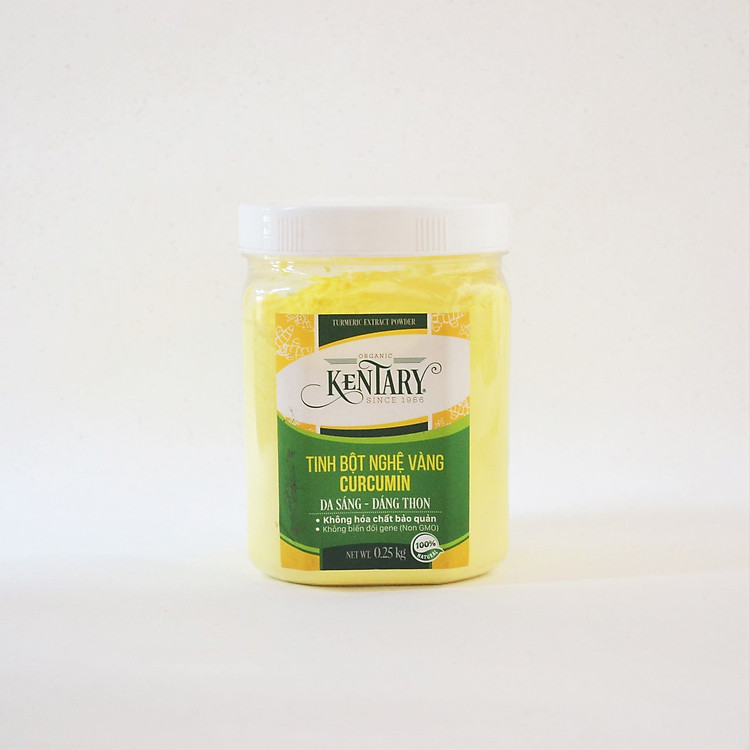 Tinh bột nghệ vàng organic Kentary hũ 250gr - siêu thực phẩm giúp thanh lọc - eat clean
