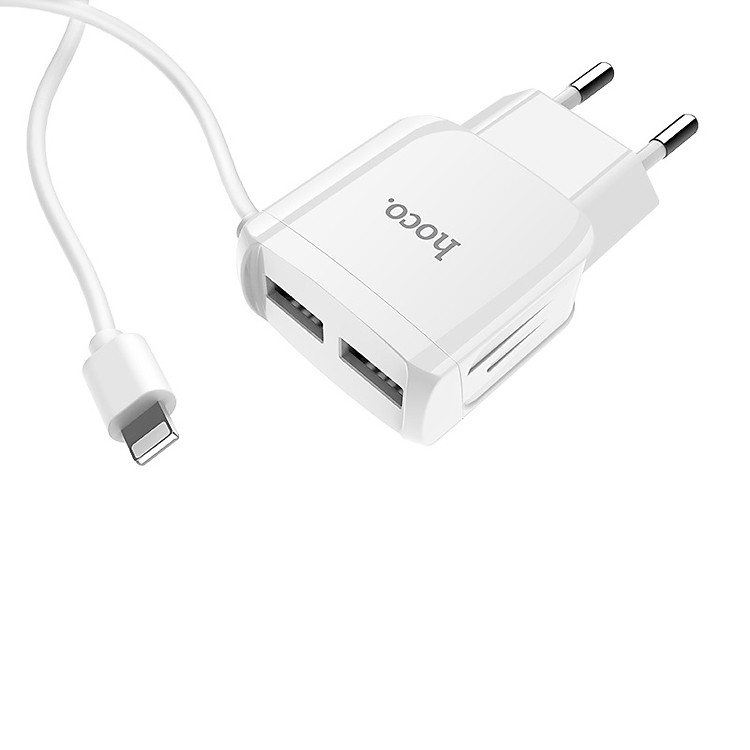 Bộ củ cáp sạc Hoco C59 2 cổng USB Lighning cho Iphone/Ipad - Hàng chính hãng