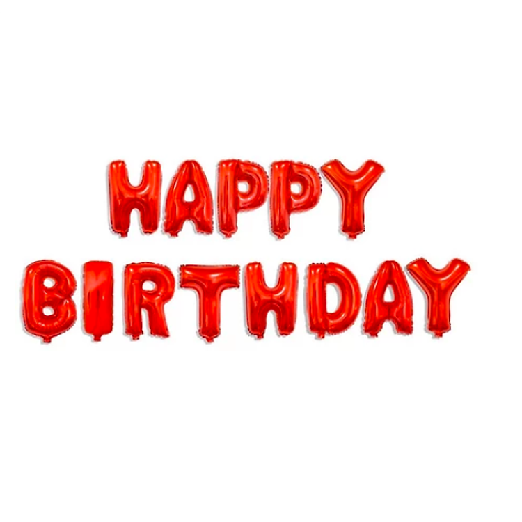 Bóng chữ happy birthday nhiều màu – Đỏ