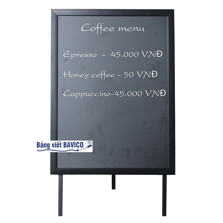 Bảng đen menu khung gỗ có chân 1 mặt Bavico - Ảnh 2