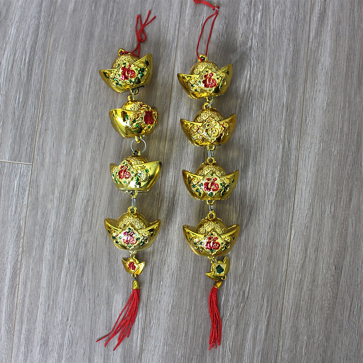 Liễn, Câu Đối, Thỏi Vàng, Thần Tài, Hồ Lô, Hoa Mai, Hoa Đào và phụ kiện trang trí Tết (2 dây Thỏi Vàng) - Ảnh 6