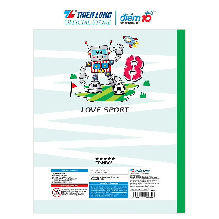 Bộ 5 Tập Học Sinh 96 Trang 4 Ô Ly Vuông 100gsm - Ảnh 5