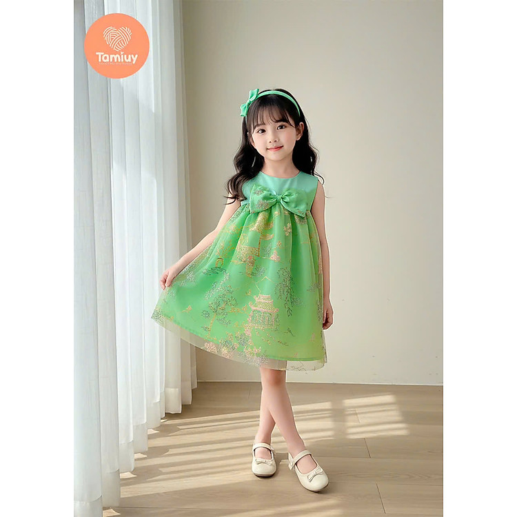 Đầm Búp Bê Hoạ Tiết Tamiuy Dành Cho Bé Gái Từ 10-40 kg