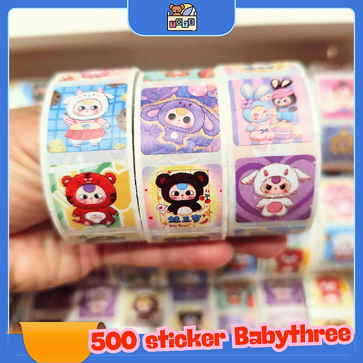 Hộp 24 cuộn sticker 500 nhãn Baby Three - Ảnh 3