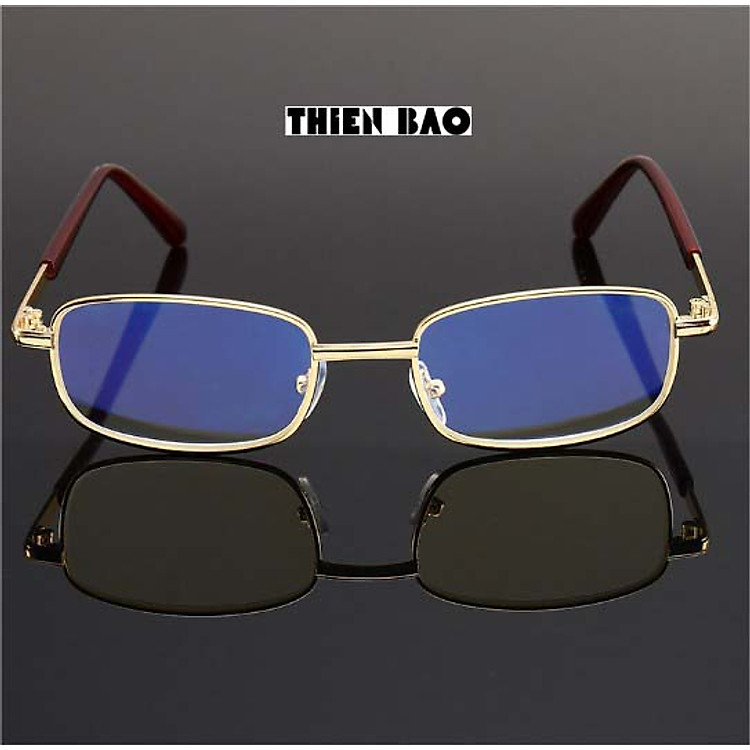 Kính lão thị, viễn thị toàn viền, kim loại NAM NỮ VÀNG GOLD PUMA02 tròng phản quang chống mỏi chuẩn độ cao cấp