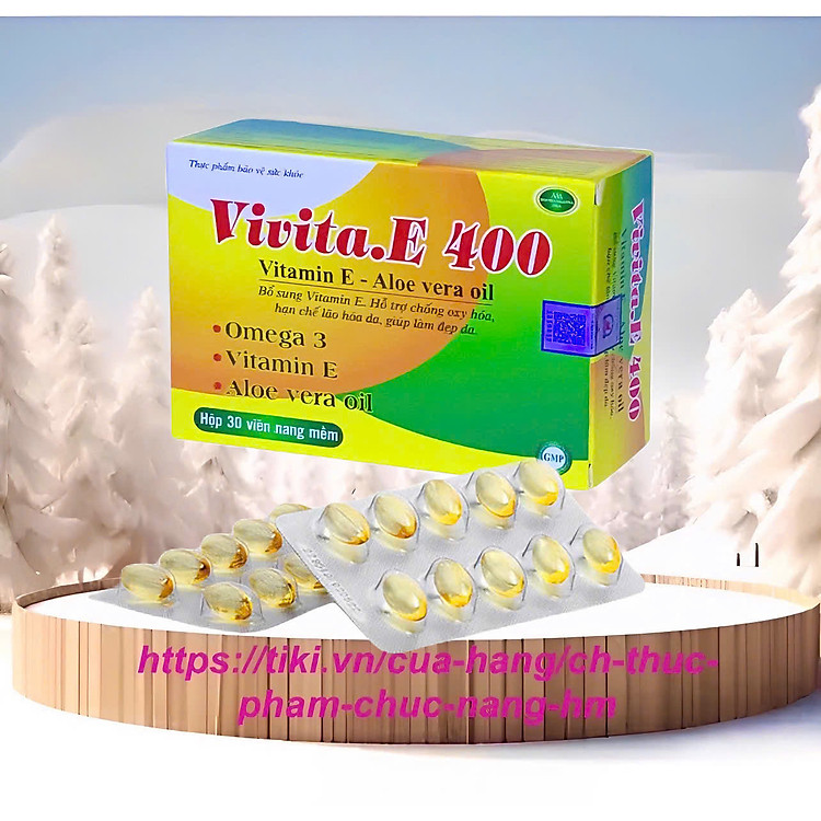 Vitamin E 400iu vivita.E 400 - Hộp 30 viên nang - đẹp da, chống lão hóa