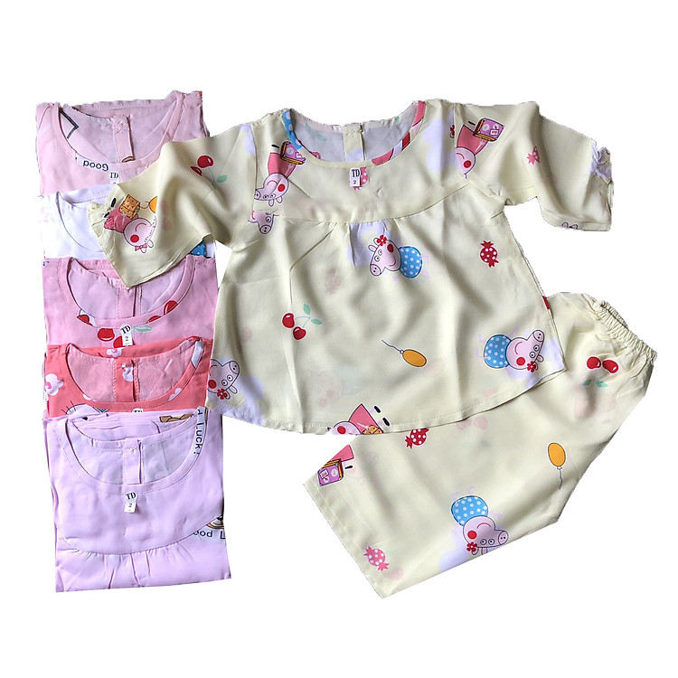 Combo 2 bộ đồ bộ bé gái vải tole, lanh tay dài mềm, mịn, mát size 5-34 kg