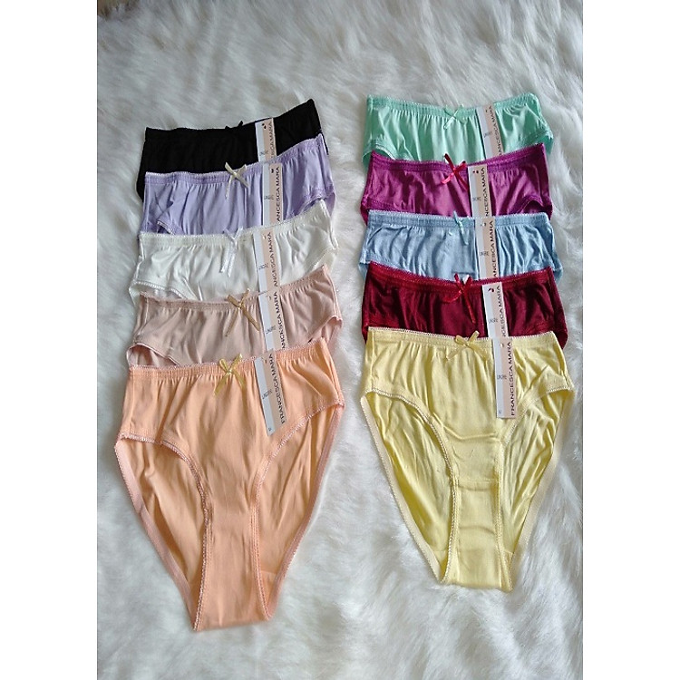Combo 10 quần lót nữ thun lạnh hàng việt nam (từ 35kg đến 62kg)