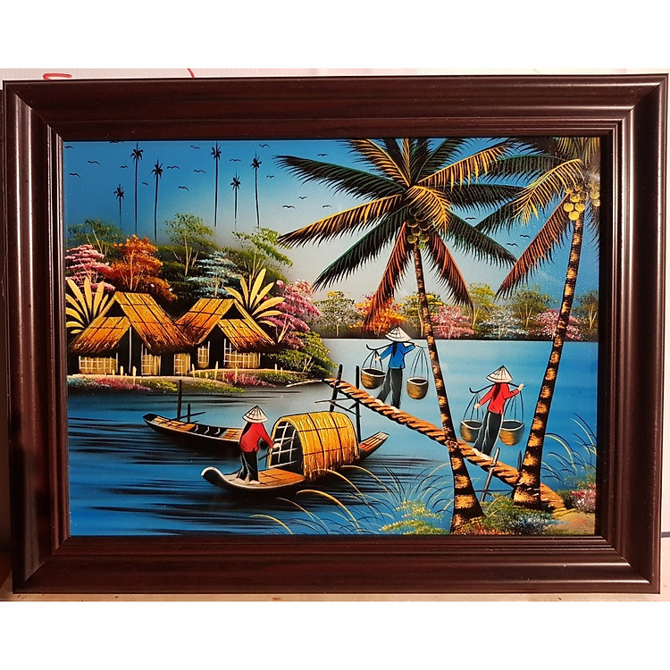 TRANH VẼ SƠN MÀI PHONG CẢNH QUÊ HƯƠNG