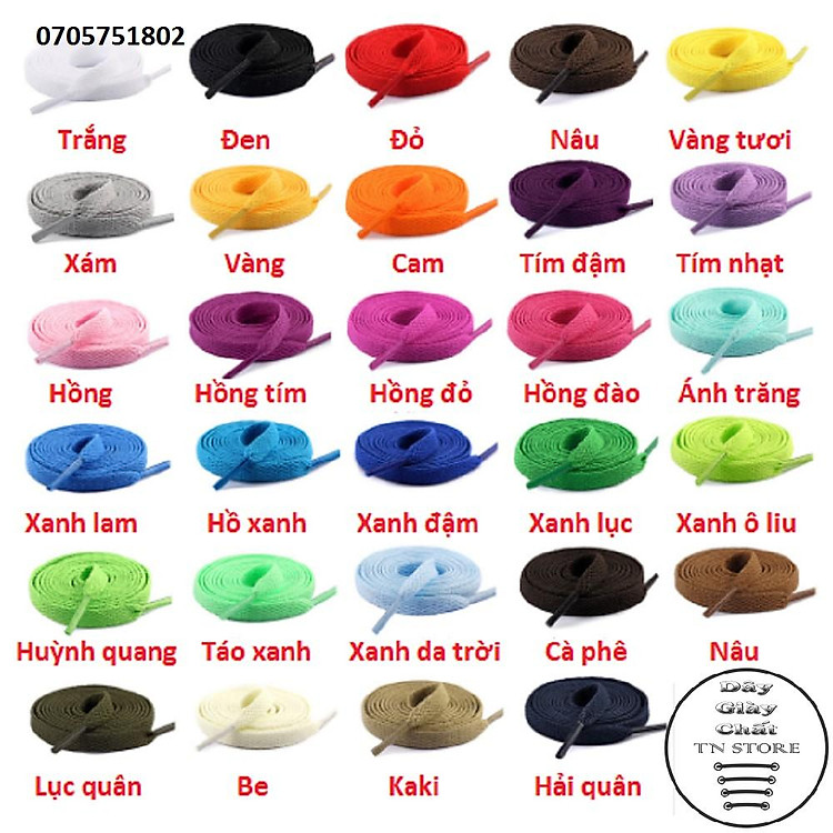 DÂY GIÀY THỂ THAO BẢN DẸT 0.8mm 1m-1m4, Giày Sneaker, AF, JD1,( Bán theo cặp)