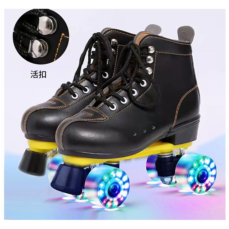 Giày patin phát sáng hai hàng – Đen Chính hãng Ưu đãi