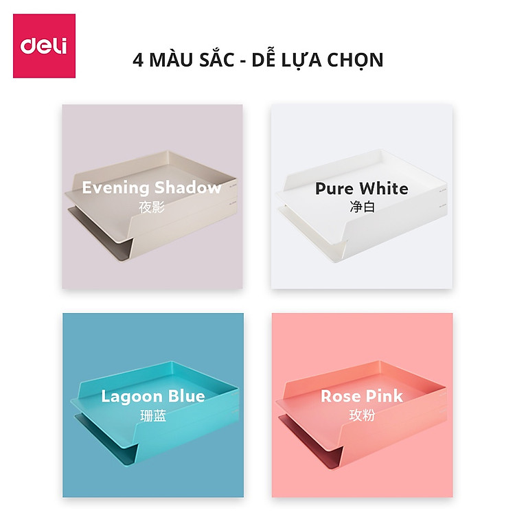 Khay Đựng Tài Liệu DELI (Bộ 2 chiếc) - Ảnh 6