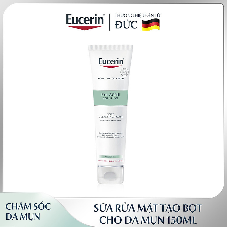 Sữa rửa mặt tạo bọt sạch sâu cho da nhờn Eucerin Pro Acne Cleansing Foam 150g