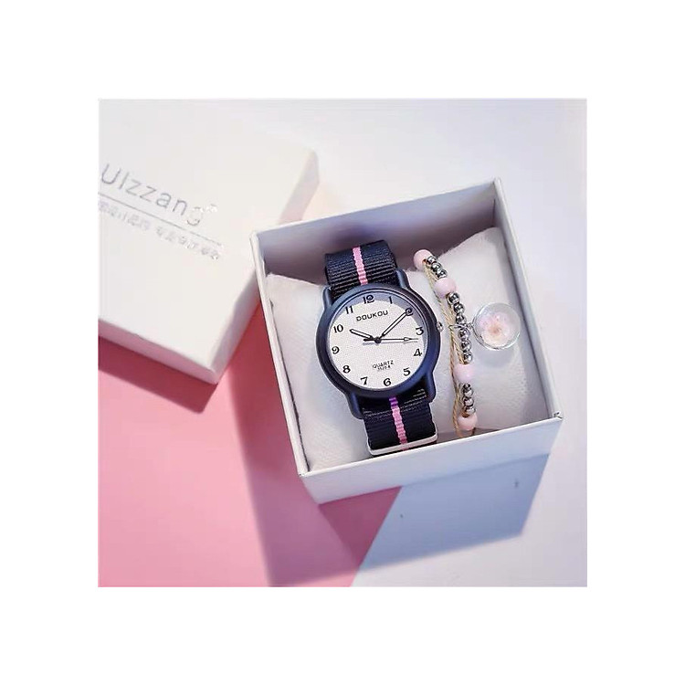 Đồng hồ nữ Doukou chính hãng mặt dạ quang sáng trong đêm tối dây vải thời trang năng động