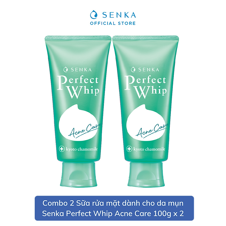 Combo 2 Sữa rửa mặt dành cho da mụn Senka Perfect Whip Acne Care 100g x 2