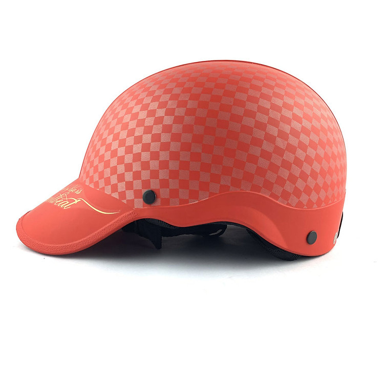 Mũ bảo hiểm 1/2 đầu Napoli nón kết tem caro cao cấp có mút xốp loại EPS giảm xung chấn Freesize 56-60cm - Bảo hành 12 tháng