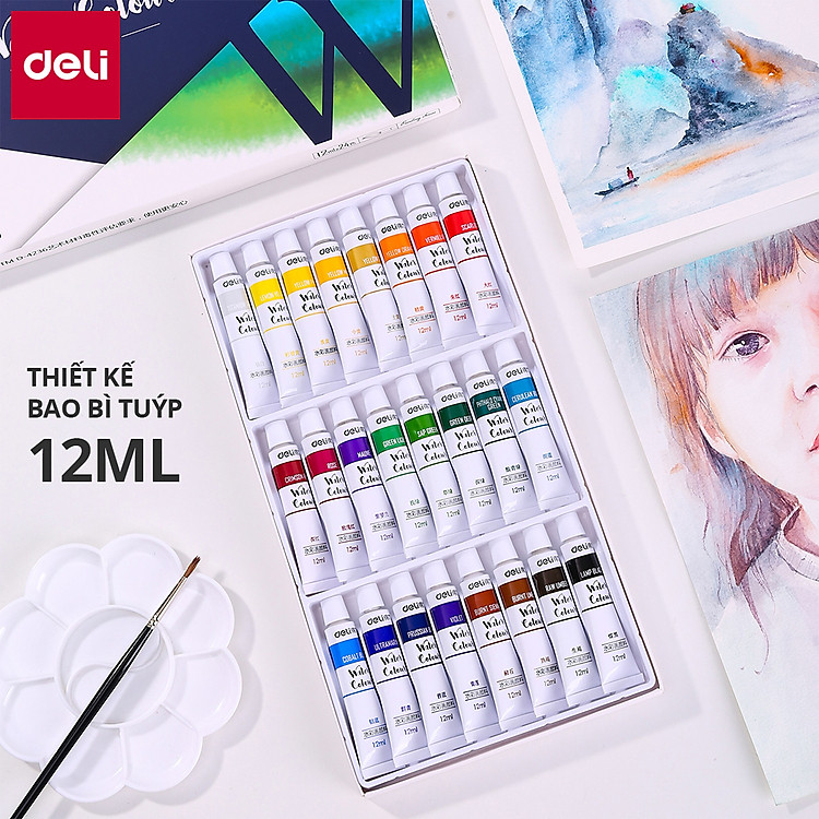 Màu Nước Dạng Tuýp Deli (12 màu) - Ảnh 5