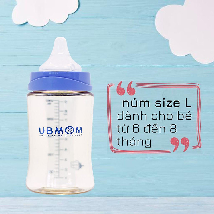 Mua tại Tiki: Bình sữa UBMOM nhựa PPSU 200ml - Xanh Chính hãng, giá tốt