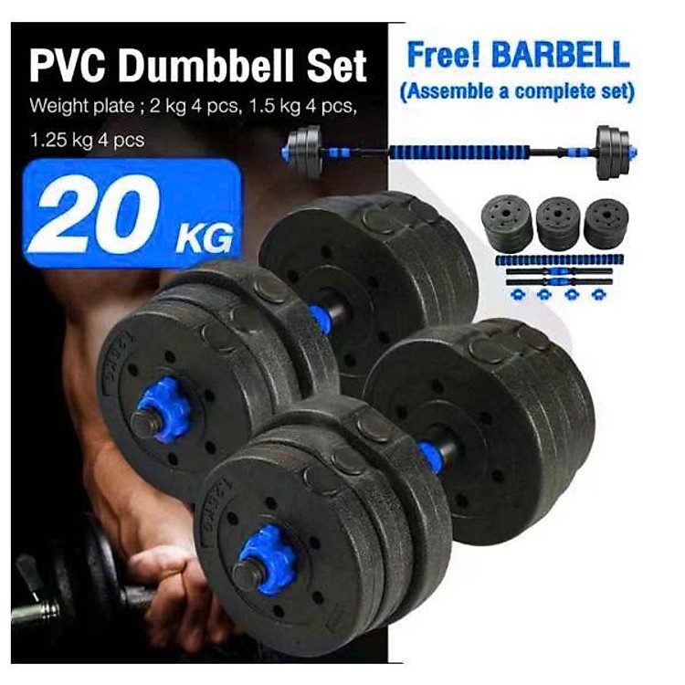 Tạ tập tay đẩy kết hợp, tạ nam nữ tập gym tập thon tay (Chọn Lực Nặng Của Tạ 20kg Q305 - BLUE)Giá tốt Hàng Chuẩn
