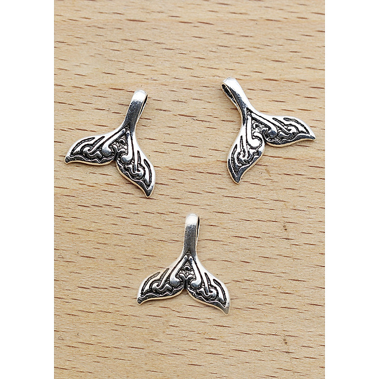 Combo 3 cái charm bạc đuôi nàng tiên cá treo - Ngọc Quý Gemstones