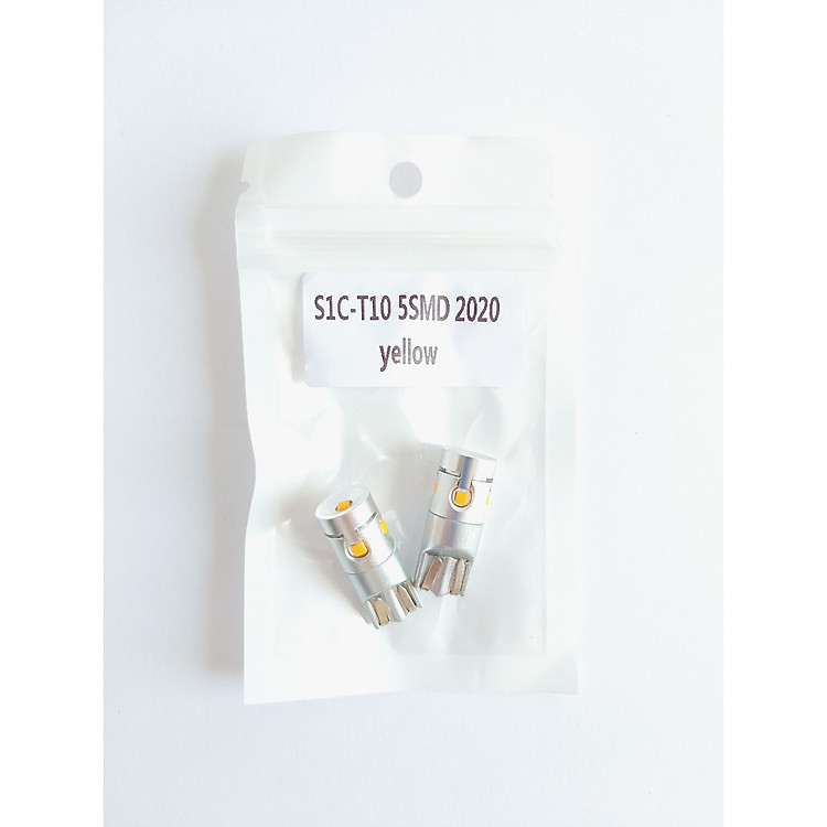 Bộ 2 bóng đèn Led xi nhan ô tô T10 5SMD - Vàng
