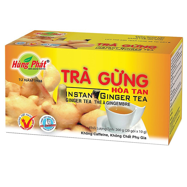 Trà Gừng Hòa Tan Hùng Phát hộp 20 gói x 10 g