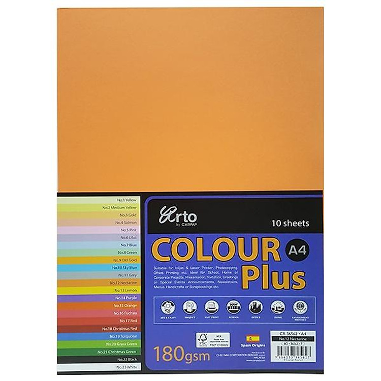 Tập Giấy Màu CAMPAP CR36562 (10 tờ, Khổ A4)